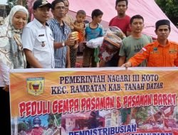 PEMERINTAH NAGARI III KOTO SALURKAN BATUAN GEMPA