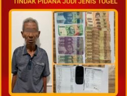 Penangkapan S Dalam Kadus Tindak Pidana Judi Jenis Togel