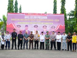 Dihadiri Sekda, Polres Dharmasraya Gelar Apel Gelar Pasukan Pengamanan Lebaran 1445 H.