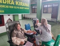 Donor Darah Kodim 0304/Agam Peringati HUT Korem Ke-40 Dan HUT Ke-79 Persit Kartika Chandra Kirana