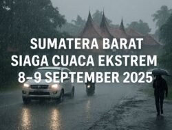 Sumatera Barat Siaga Cuaca Ekstrem 8–9 September 2025