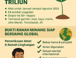 Di Tengah Laju Ekspor Nasional, Komoditas Tumbuhan Sumbar Tembus Rp2,2 Triliun