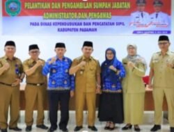 Dua Pejabat Eselon Disdukcapil Pasaman Dilantik, Wabup Ingatkan Amanah dan Integritas