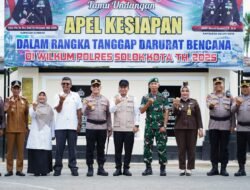 Wako Solok Hadiri Apel Kesiapan Tanggap Darurat Bencana  di Mapolres
