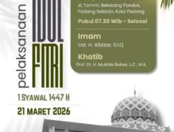 Pemko Padang Gelar Shalat Idul Fitri 1447 H di Masjid Nurul Iman