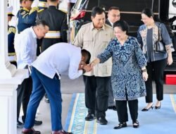 Presiden Prabowo Sambut Megawati di Istana Merdeka