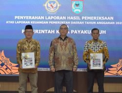 Konsisten Pemko Payakumbuh Kembali Raih Penghargaan WTP Dari BPK Kedua Belas Kali