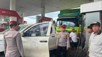 Tim URC Sat Reskrim Polres Solok Kota Lakukan Pengecekan SPBU PT Solok Abadi Permai