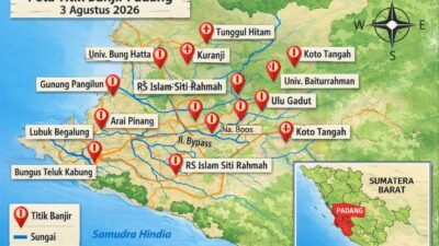 Banjir Padang Meluas, 15 Titik Terendam, BPBD Siaga Penuh